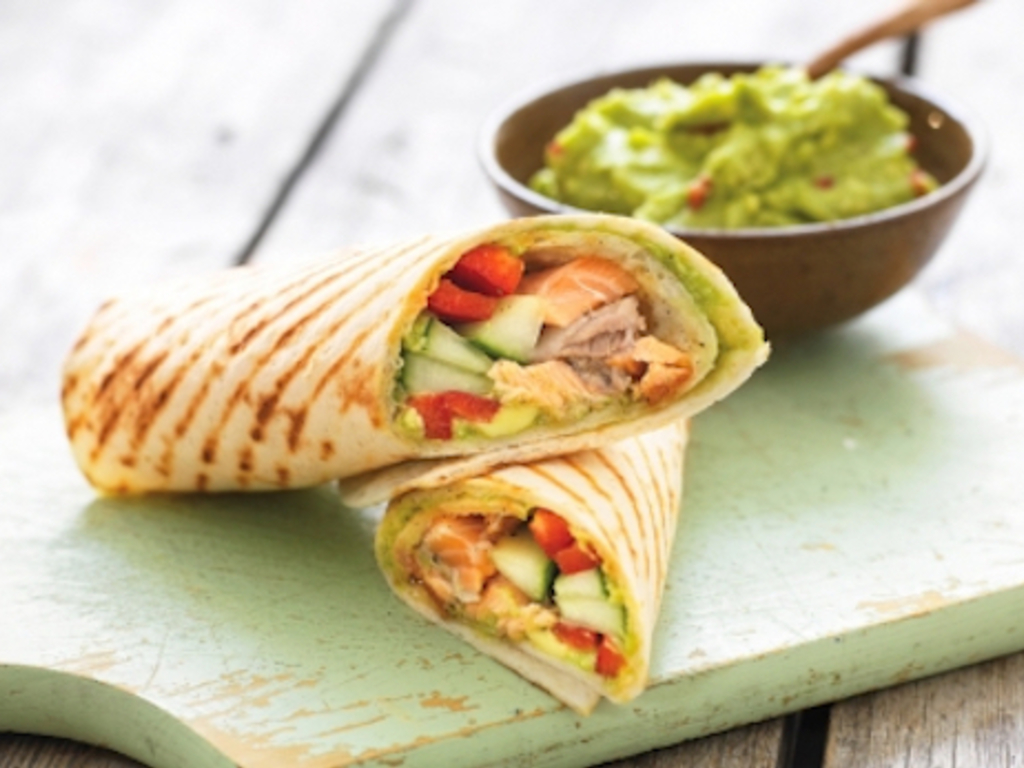 Burrito con  salmone e guacamole