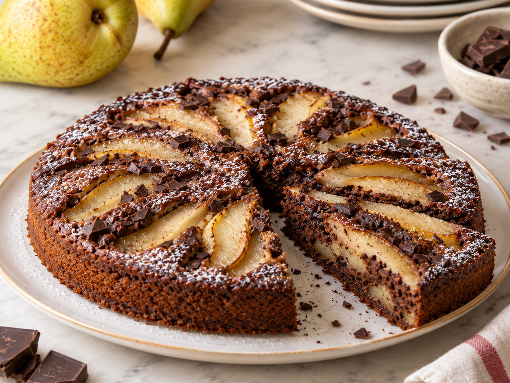 Torta di cioccolato e pere 