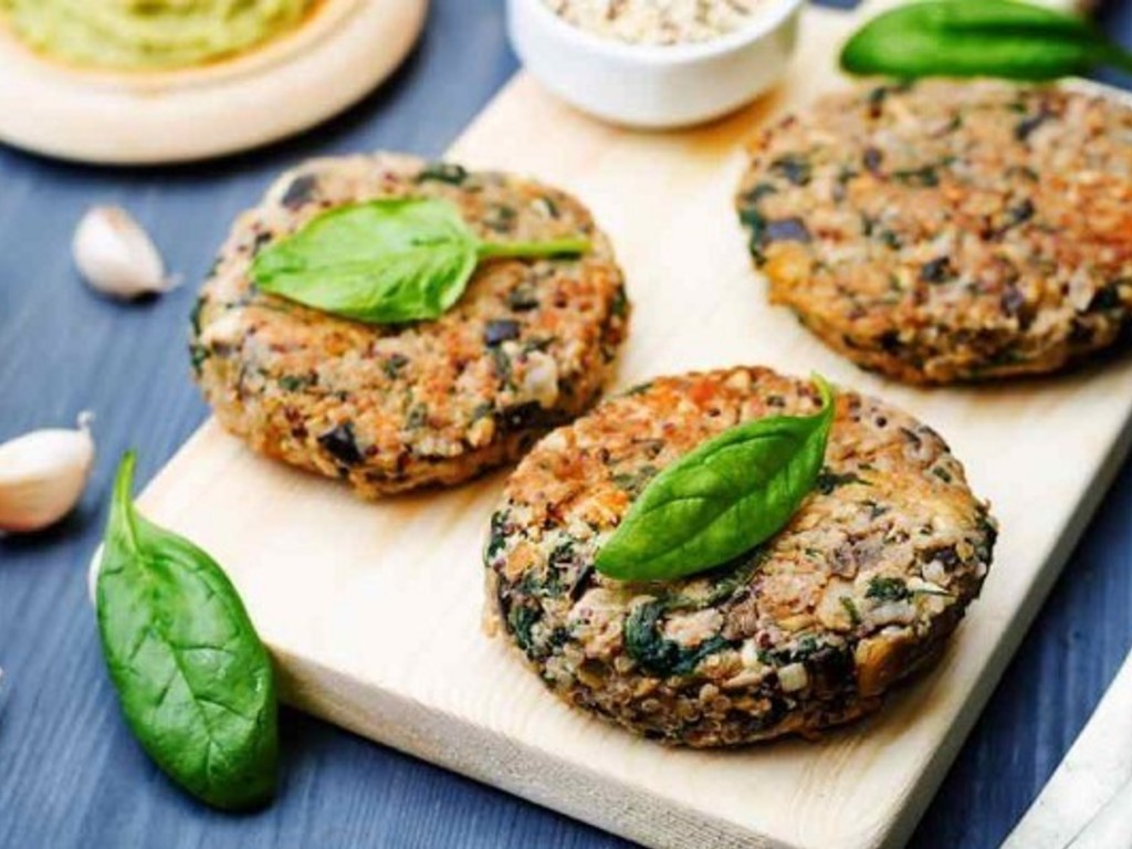 Burger di quinoa e spinaci e semi vari