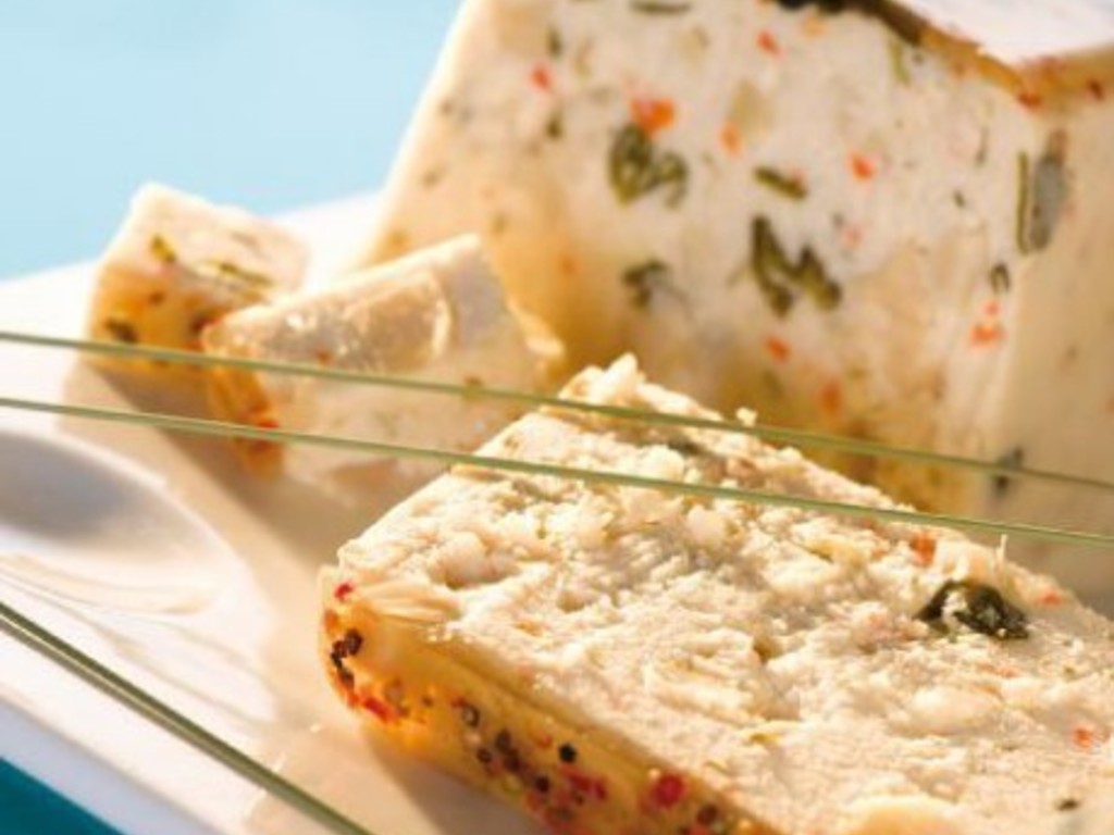 Terrina di gamberi con salsa alle erbe