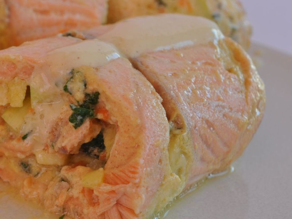 Fagottino tiepido di salmone all' aceto balsamico