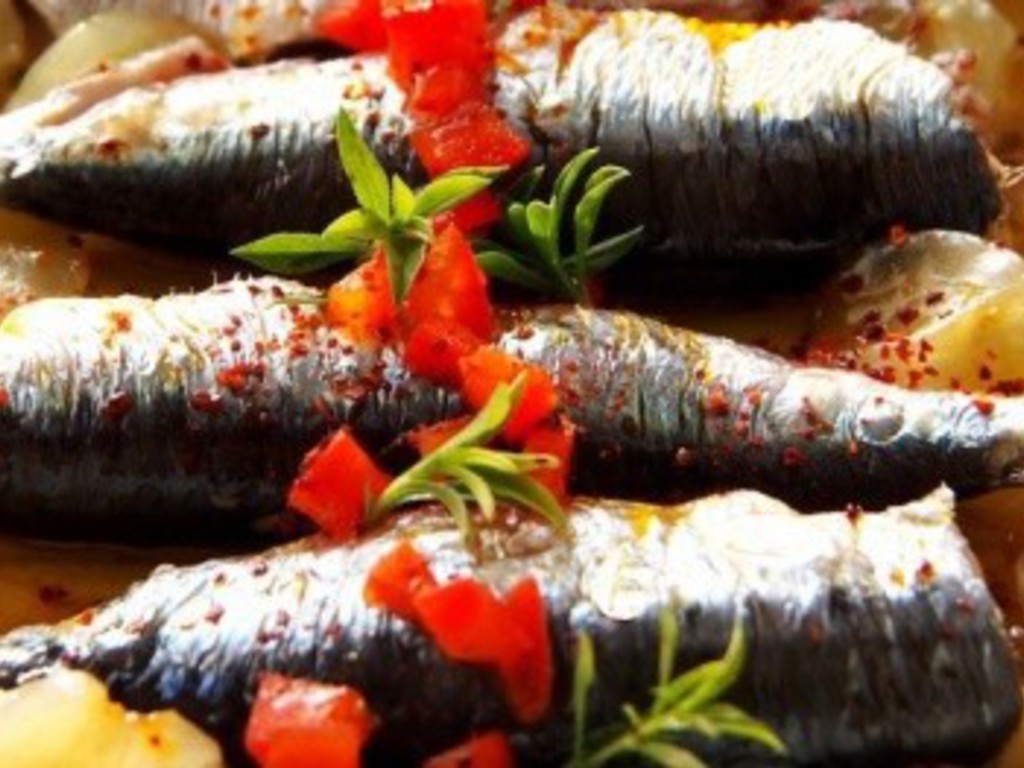 Sarde in forno all' uva
