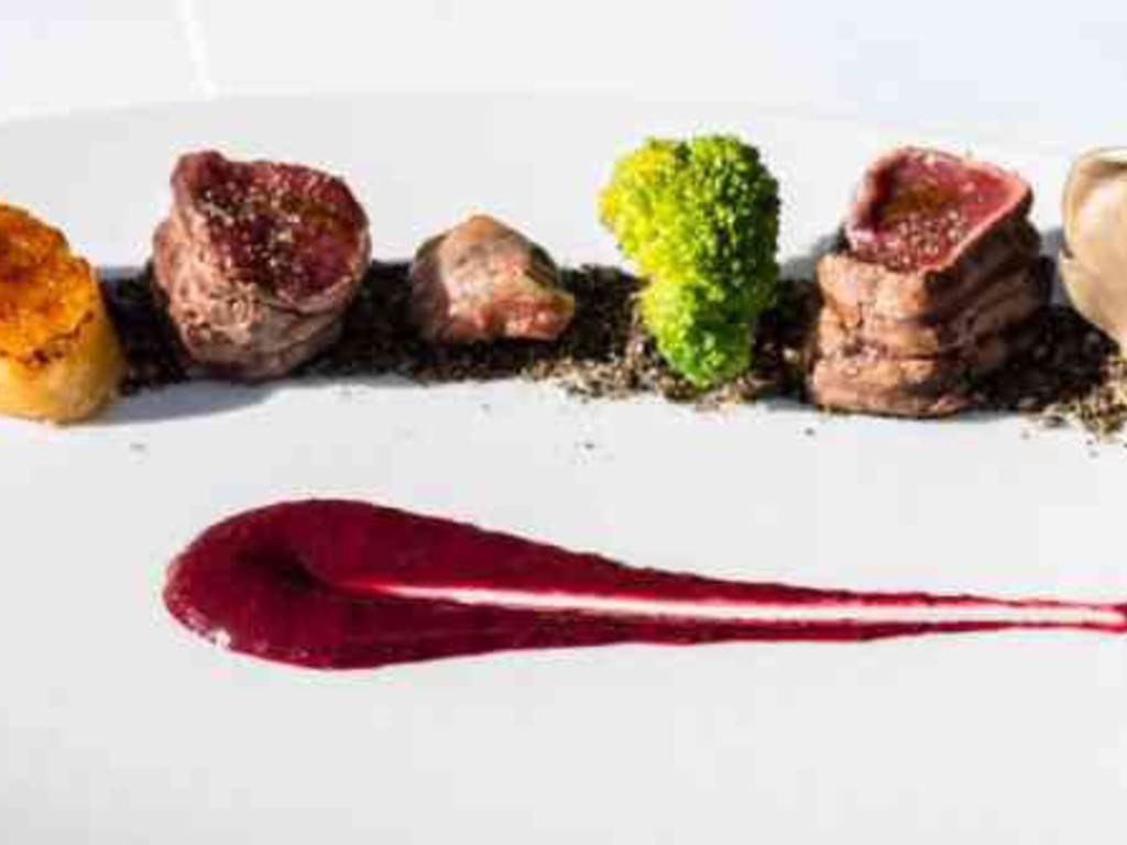 Filetto di cervo arrostito e salsa alle more selvatiche
