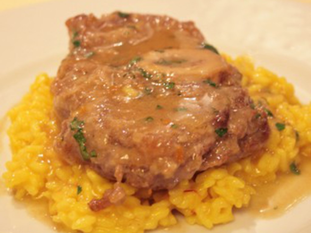 Ossibuchi all'arancia con risotto alla milanese
