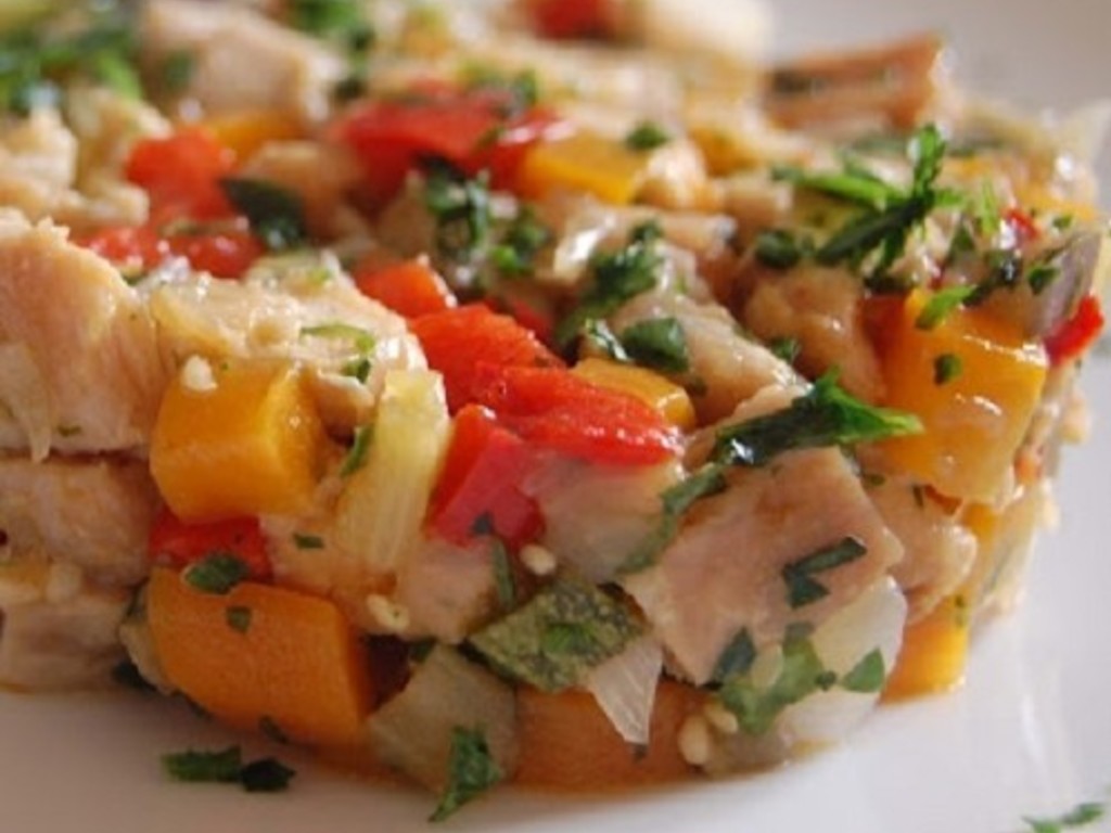 Insalatina di coniglio e verdure di stagione