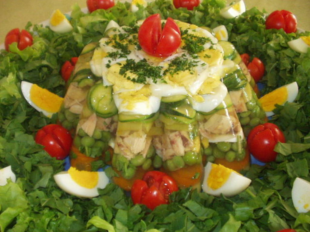 Aspic di pollo e verdure