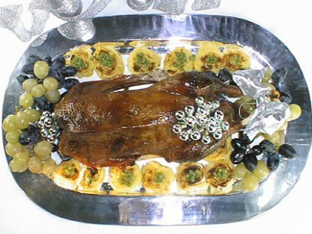 Oca ripiena arrosto