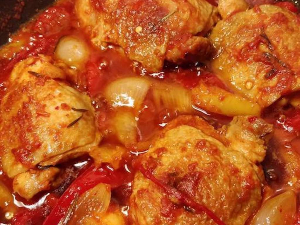 Pollo alla romana con peperoni