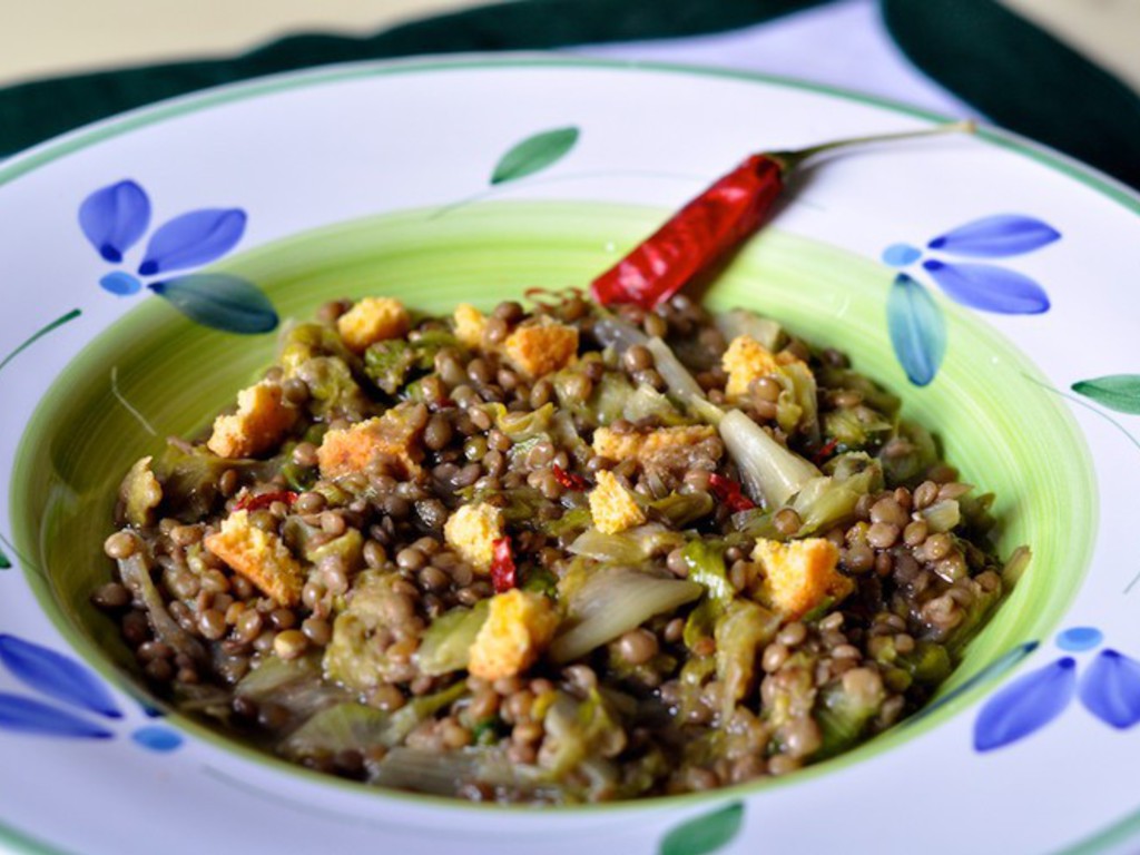 Minestra di lenticchie e scarola