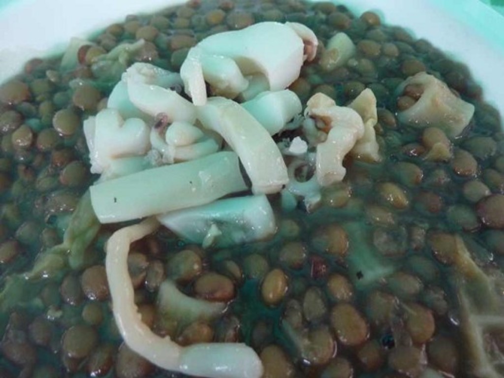 Minestra di lenticchie, verza e totanetti