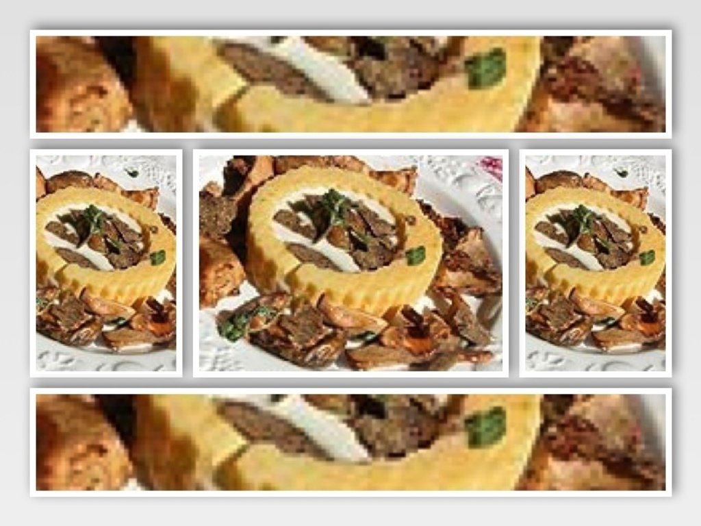 Cestini di polenta con funghi e salsa tartufata