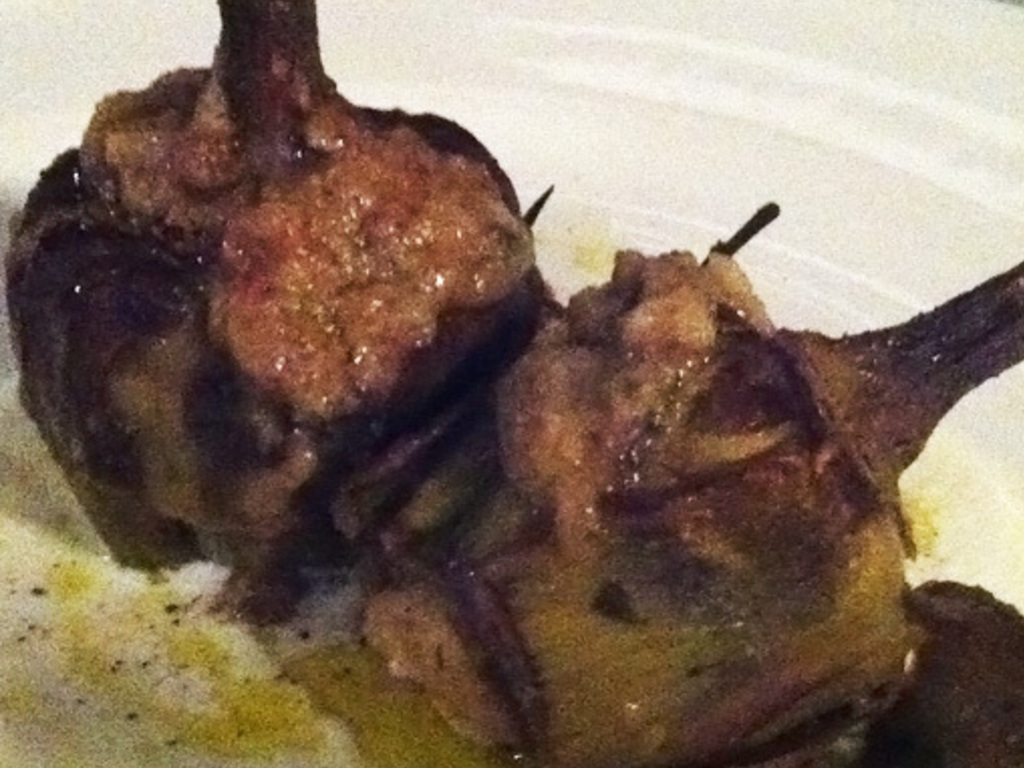 Carciofi al forno con crema di mozzarella di bufala