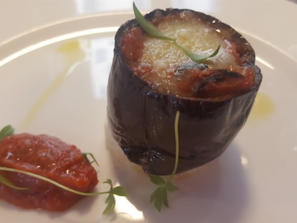 Cilindri di melanzana alla parmigiana