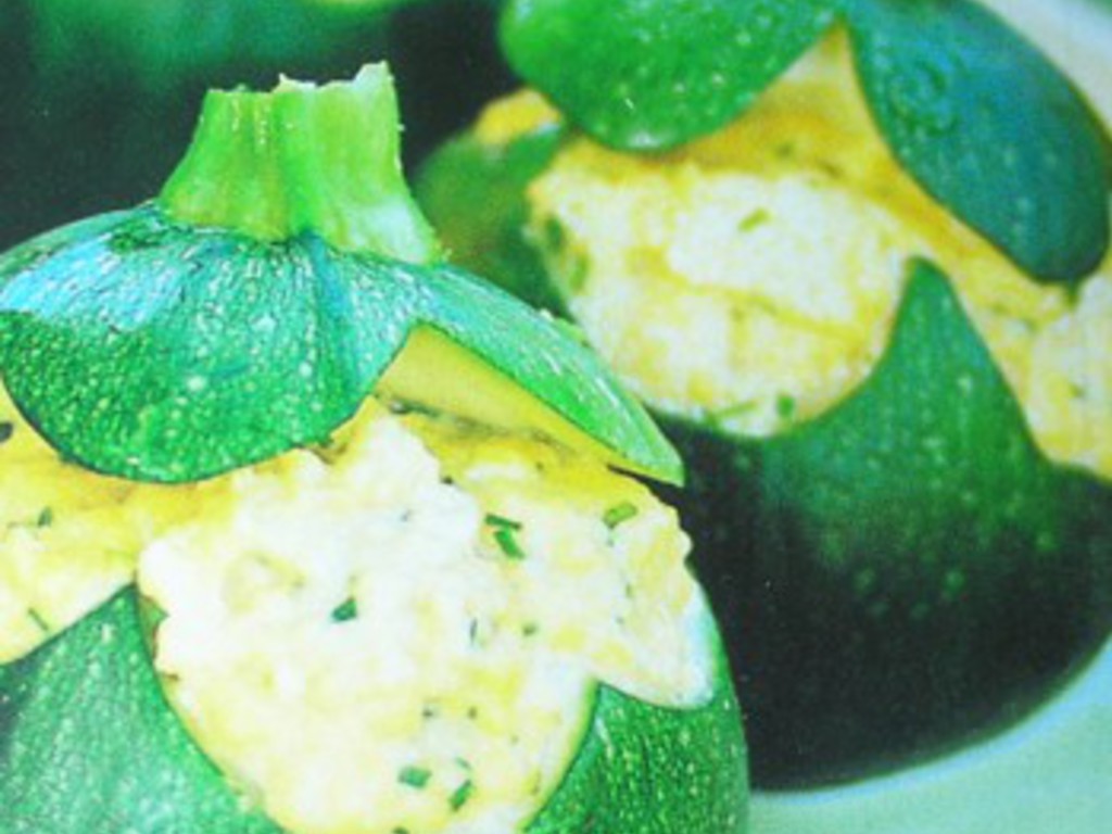 Zucchine tonde riempite di ricotta