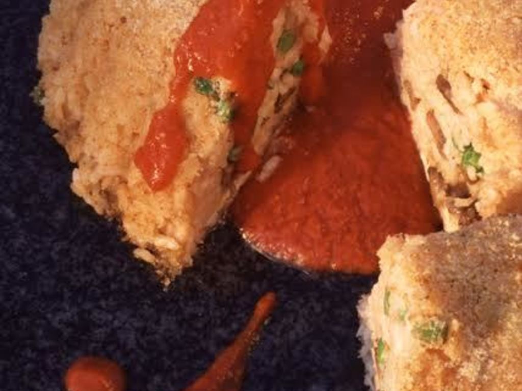 Sartù di riso in sfoglia di melanzane, versione vegetariana
