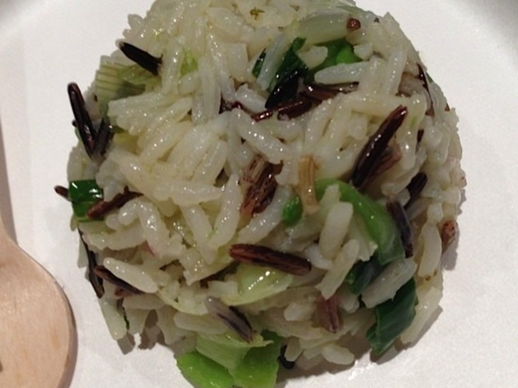 Tortino di riso ai baccelli di fava