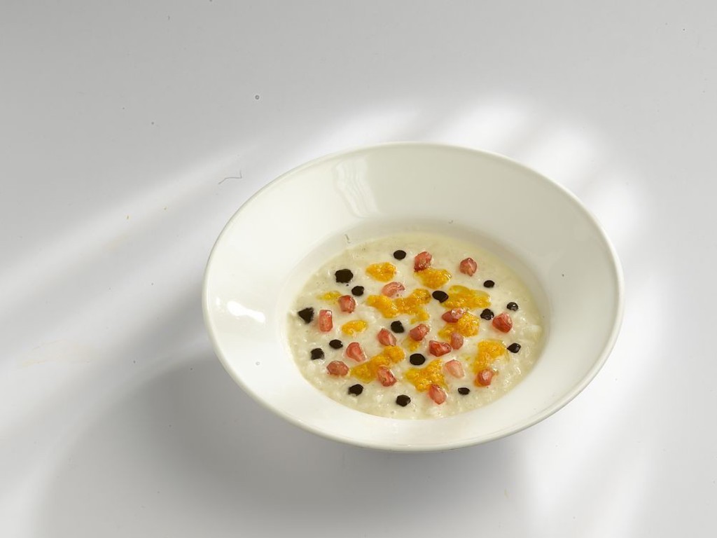 Melagrana, buccia d'agrumi, cacao e riso