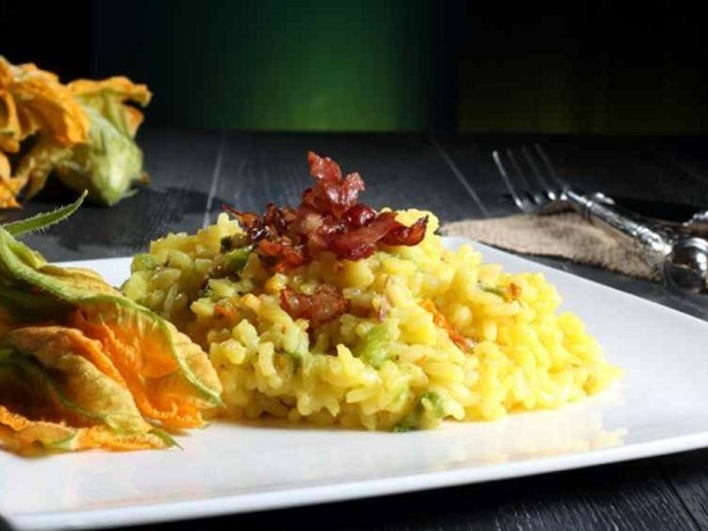 Risotto ai fiori di zucca e zafferano
