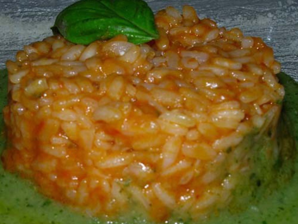 Risotto con pomodoro e basilico