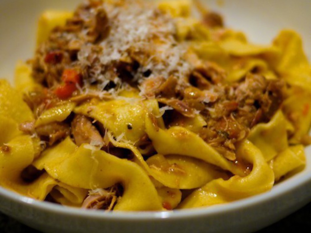 Pappardelle con sugo d'anatra - Pappardelle al sugo di nana