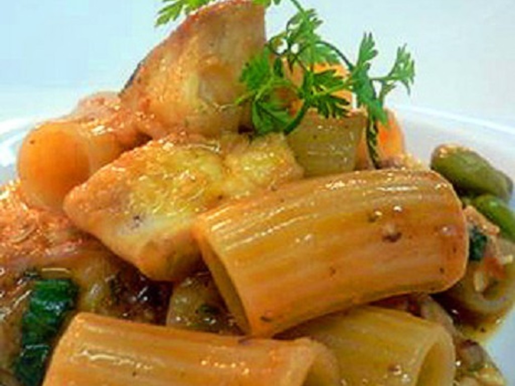 Sedanini allo zafferano con verdure