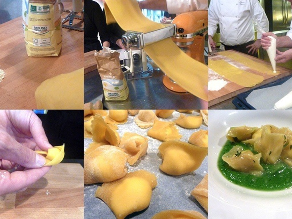 Ravioli di grano Khorasan Kamut con robiola, limone e salsa di broccoletti