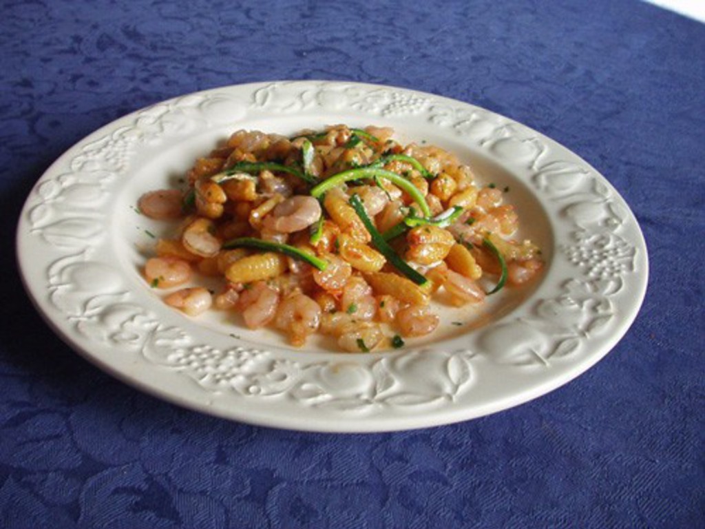 Gnocchetti sardi con gamberi e zucchine