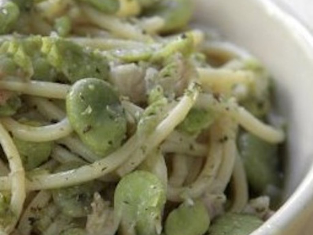 Pasta con le fave novelle