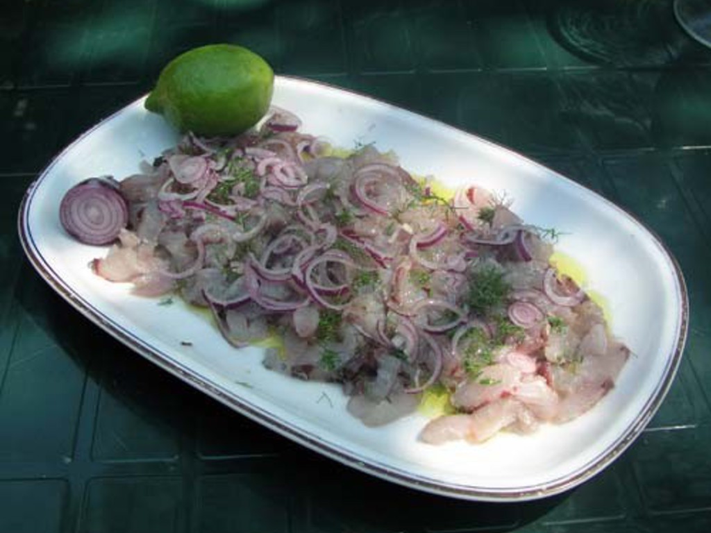 Carpaccio di pesce serra