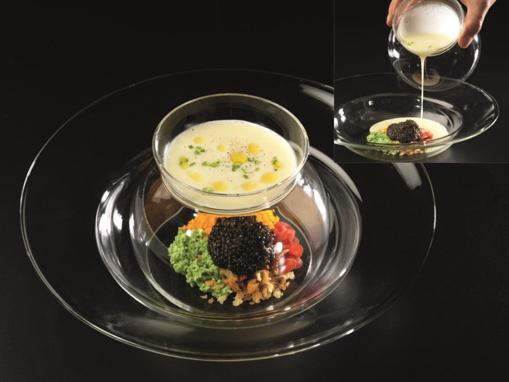Freddo di caviale con crema di patate affumicate