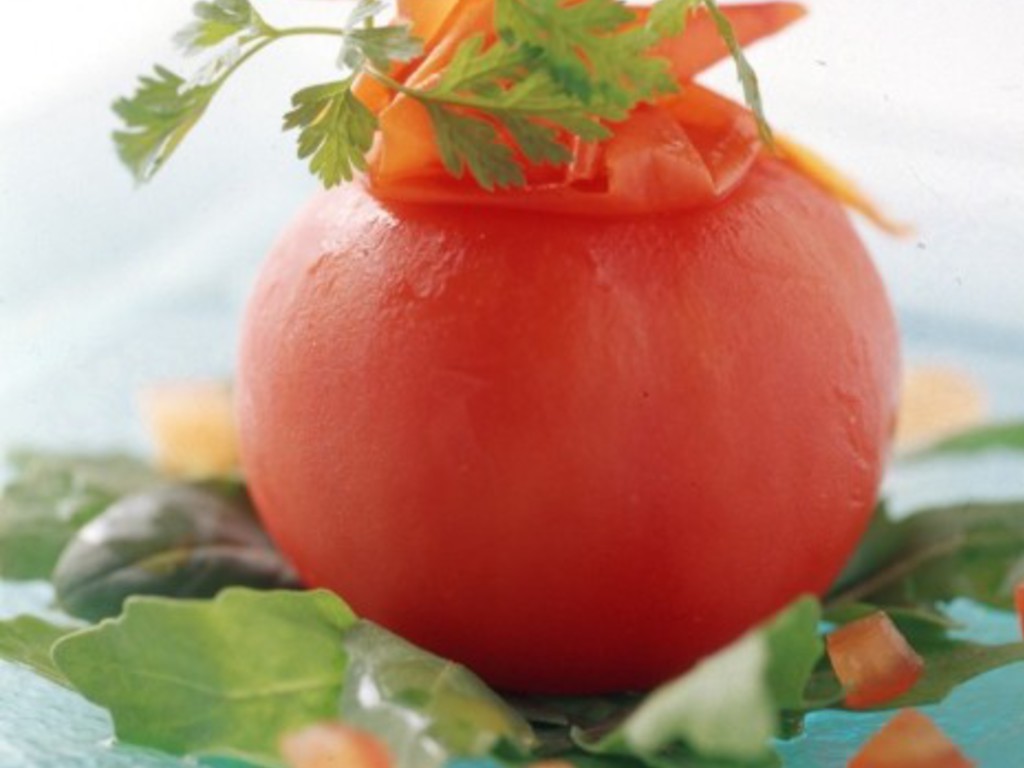 Pomodoro farcito di piovra alle olive taggiasche