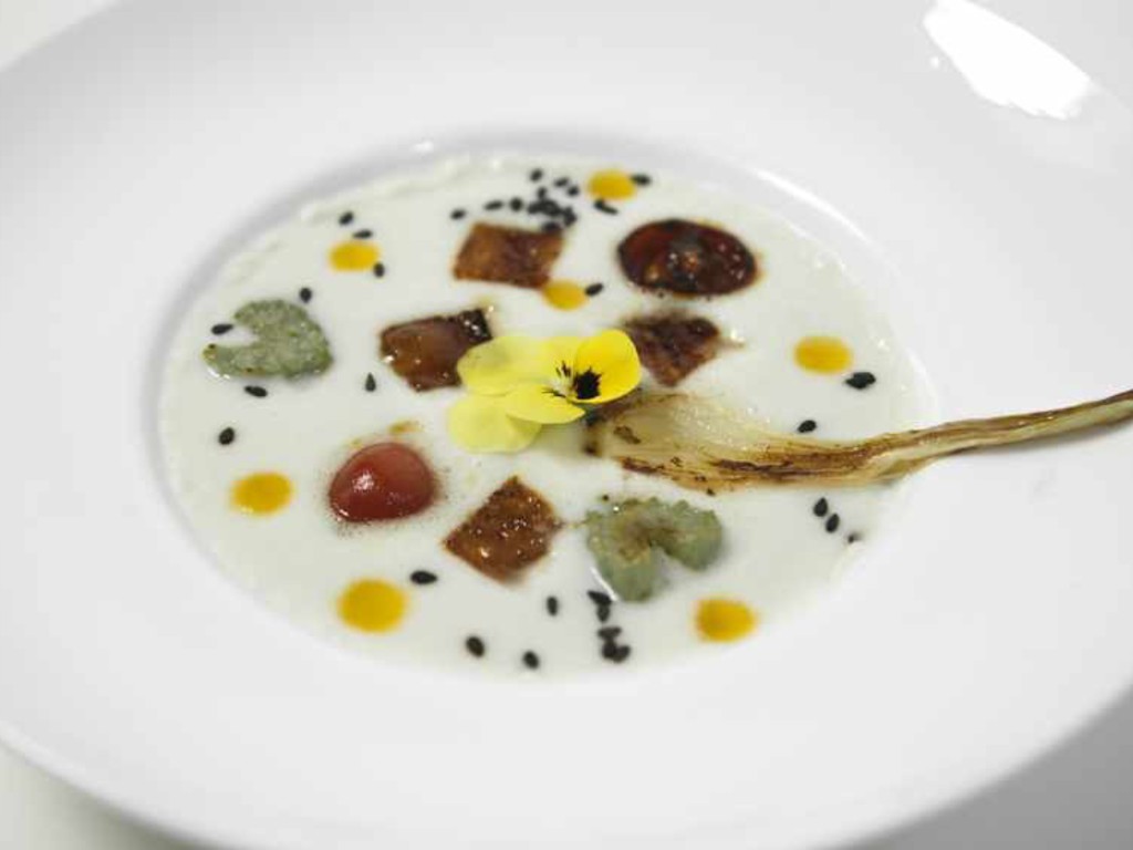 Fonduta fredda di Gorgonzola Dolce e insalata grigliata di Melone