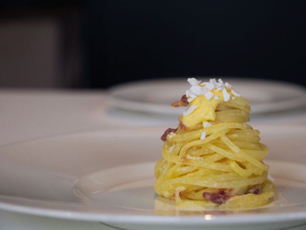 Fake spaghetti alla carbonara