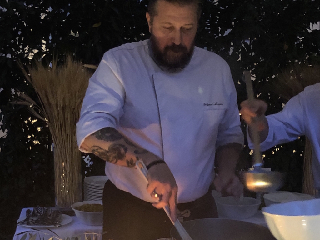 Risotto mantecato all' olio al limone e crema di mozzarella di bufala 
