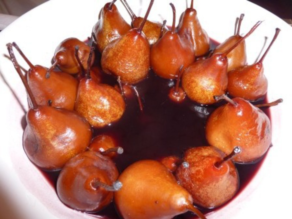Pere al vino rosso