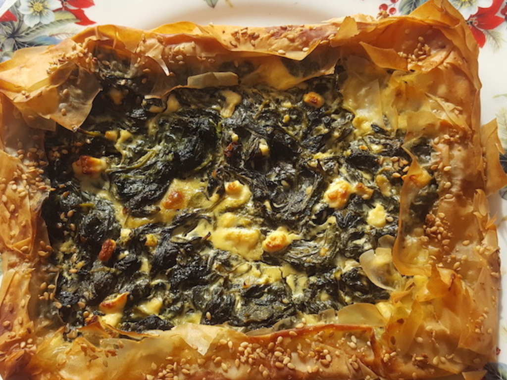 Tortino di pasta fillo e spinaci