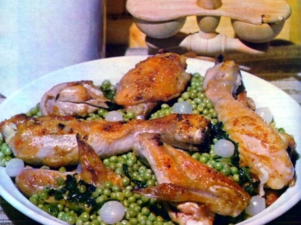 Fusi di pollo con verdure primaverili