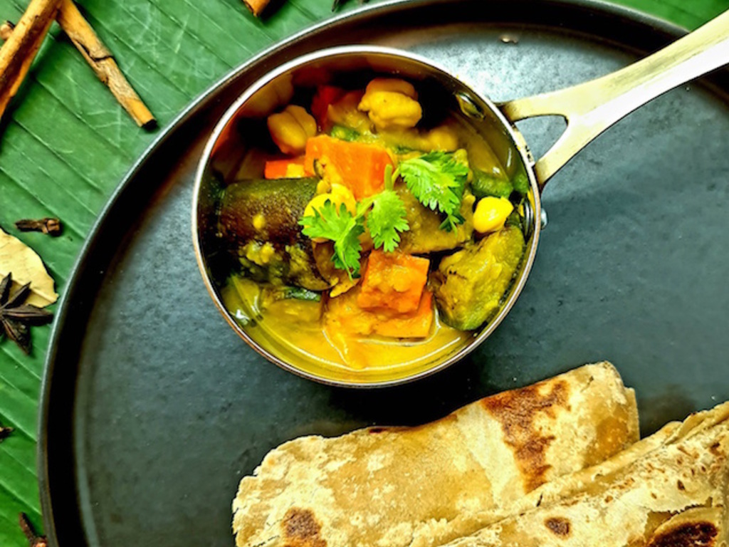 Chapati, dalcha di ceci e verdure