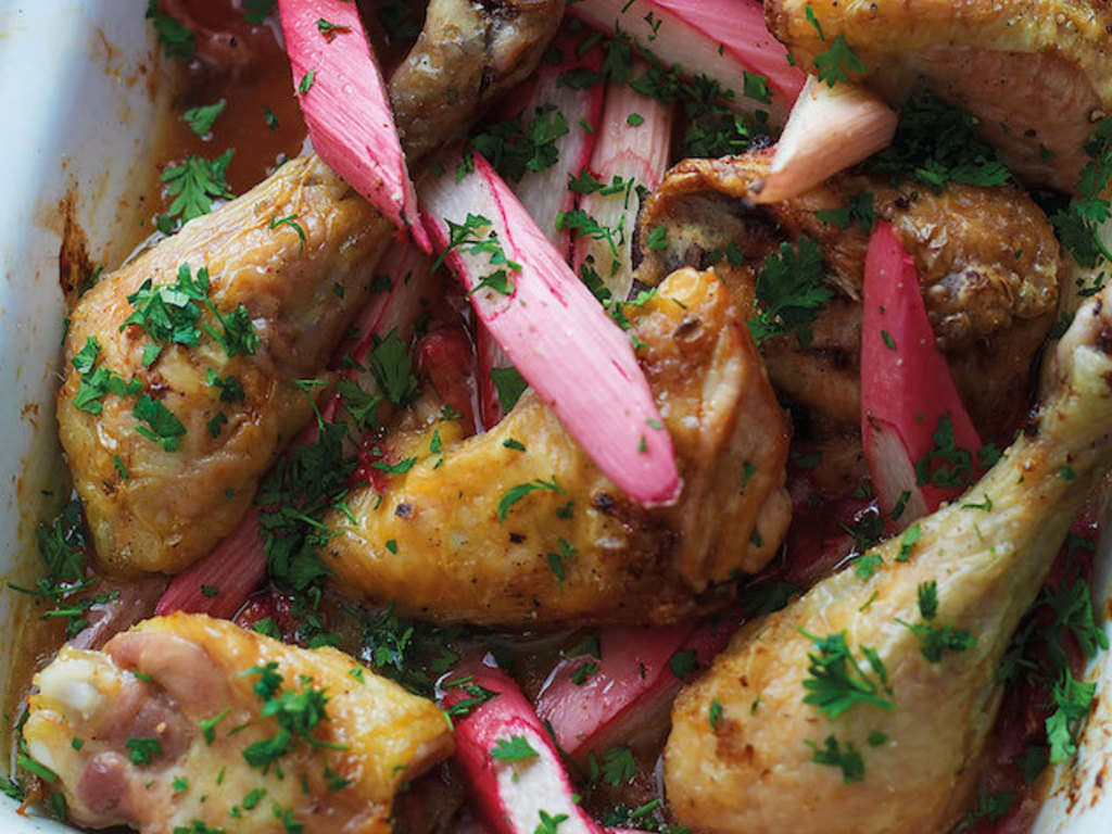 Pollo arrosto al rabarbaro