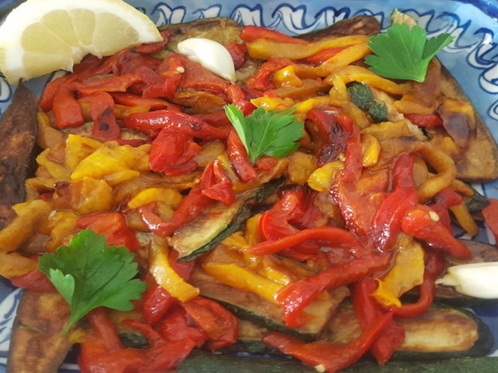 Peperoni e zucchine arrostite