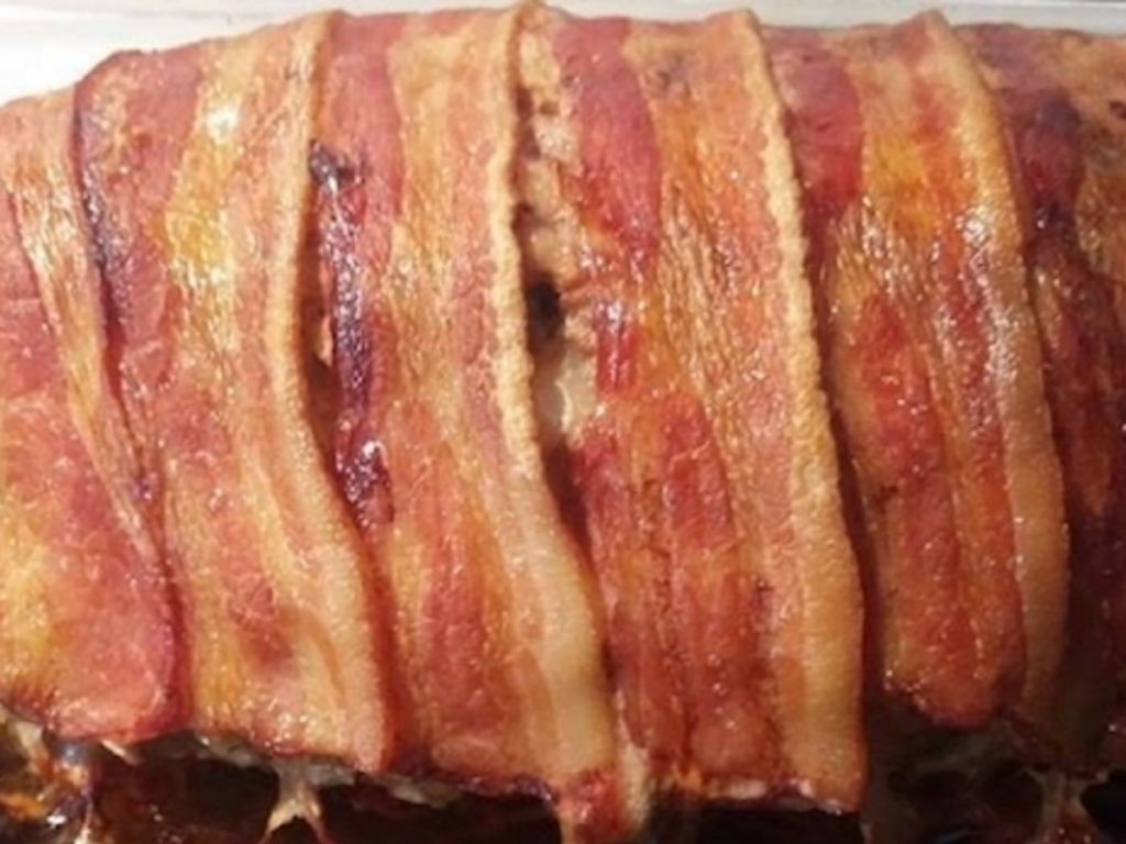 Polpettone di vitello  avvolto nel bacon