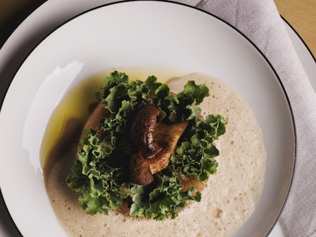 Porcini, salmerino alpino e cavolo riccio