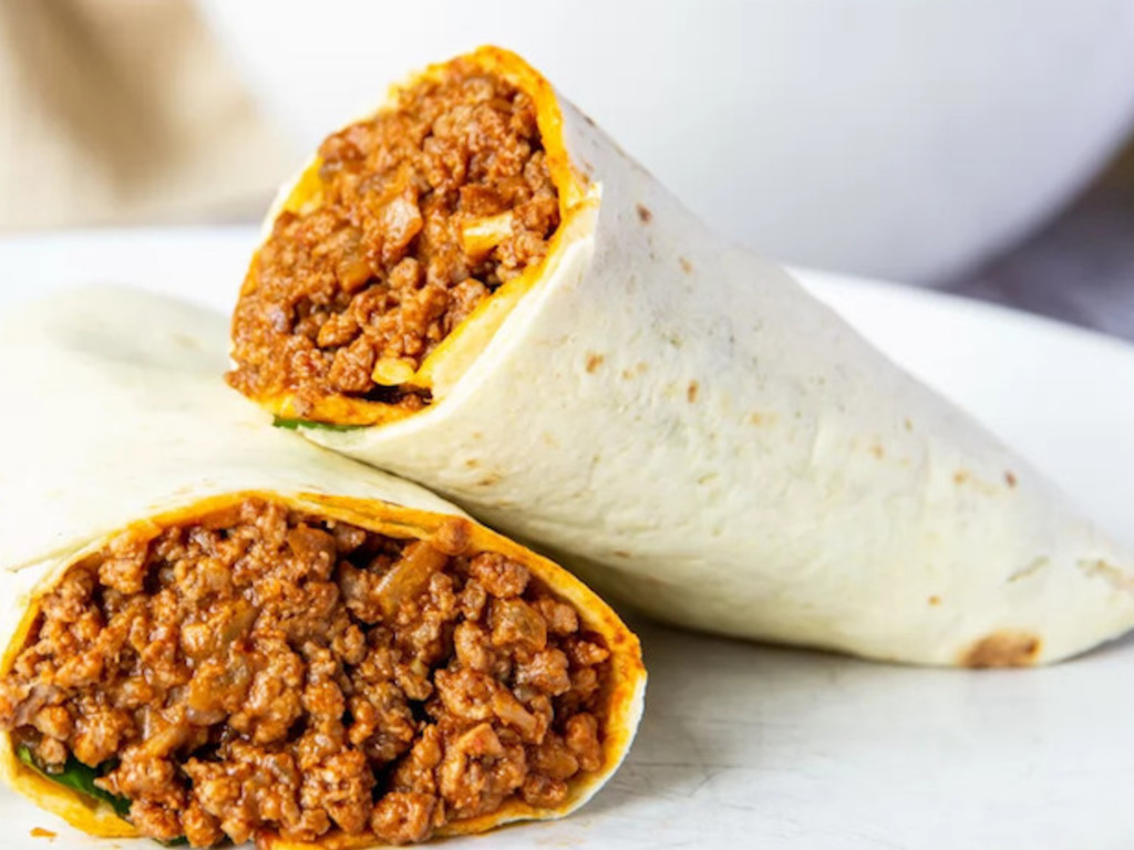 Burrito di carne  trita di manzo con fagioli neri  e mais