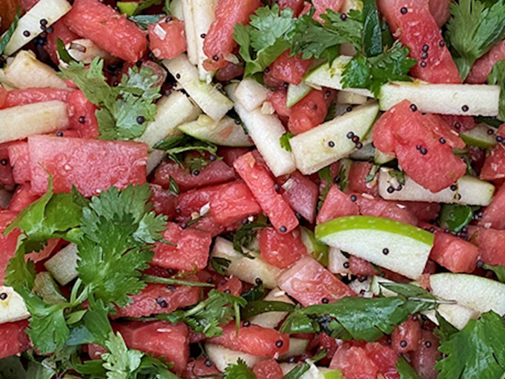 Insalata di anguria e mela verde
