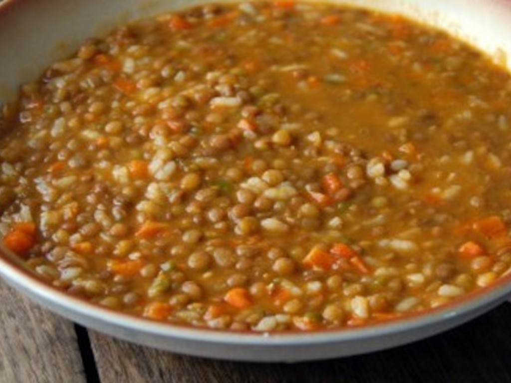 Zuppa di lenticchie e riso