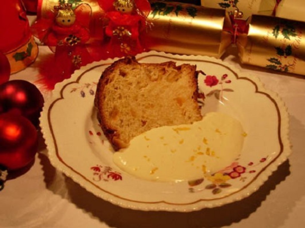 Panettone a fette con crema al mascarpone
