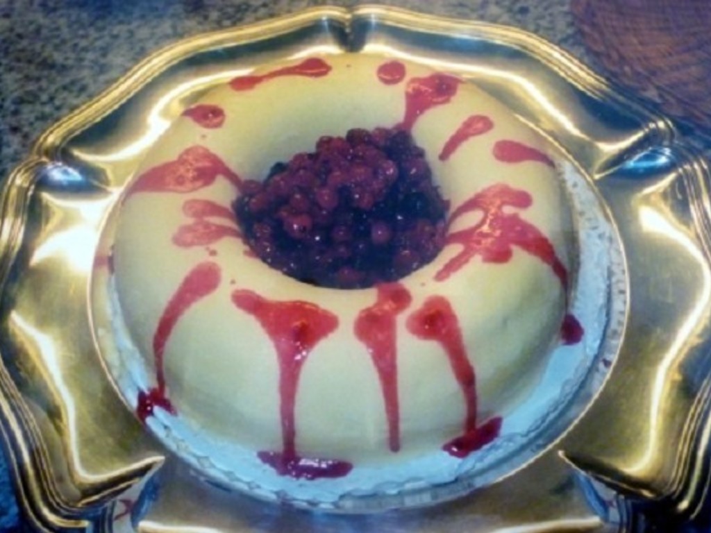 Panna cotta con uva sciroppata