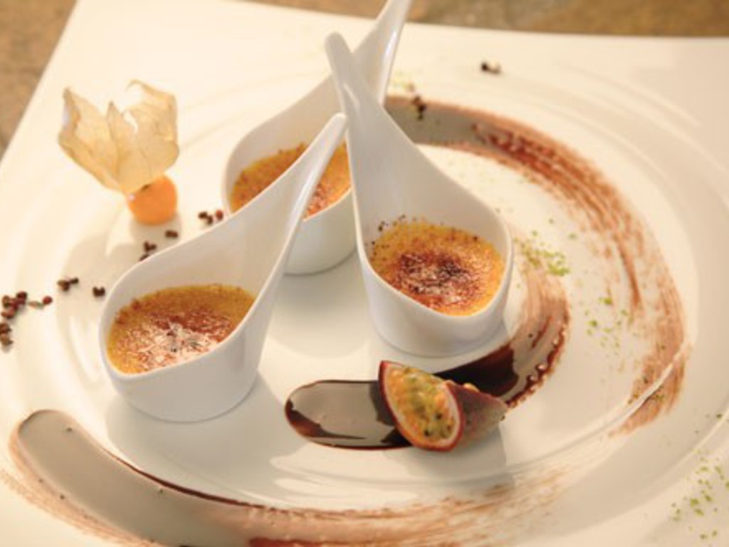 Tre crème brûlée : passione, zenzero e sechuan
