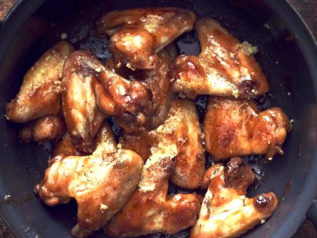 Fusi di pollo con rabarbaro glassati al miele